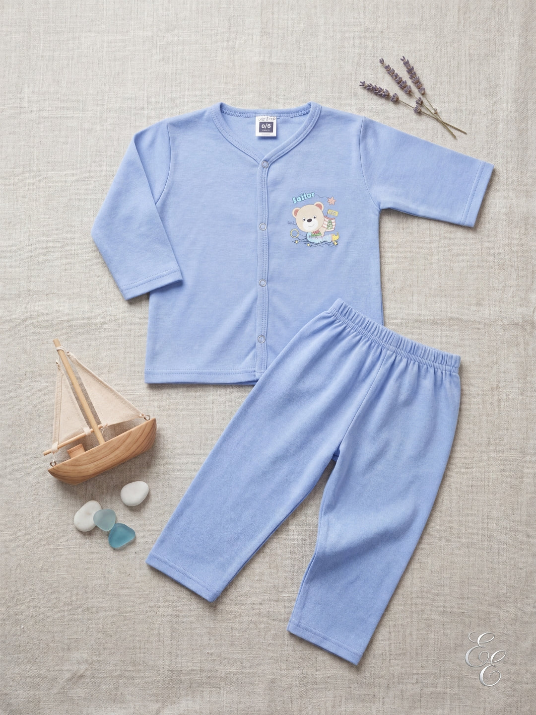 Baby Sleepsuit Light Sky Blue "2-Piece Baby Loungewear Set"