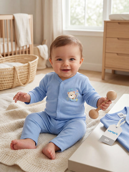 Baby Sleepsuit Light Sky Blue "2-Piece Baby Loungewear Set"